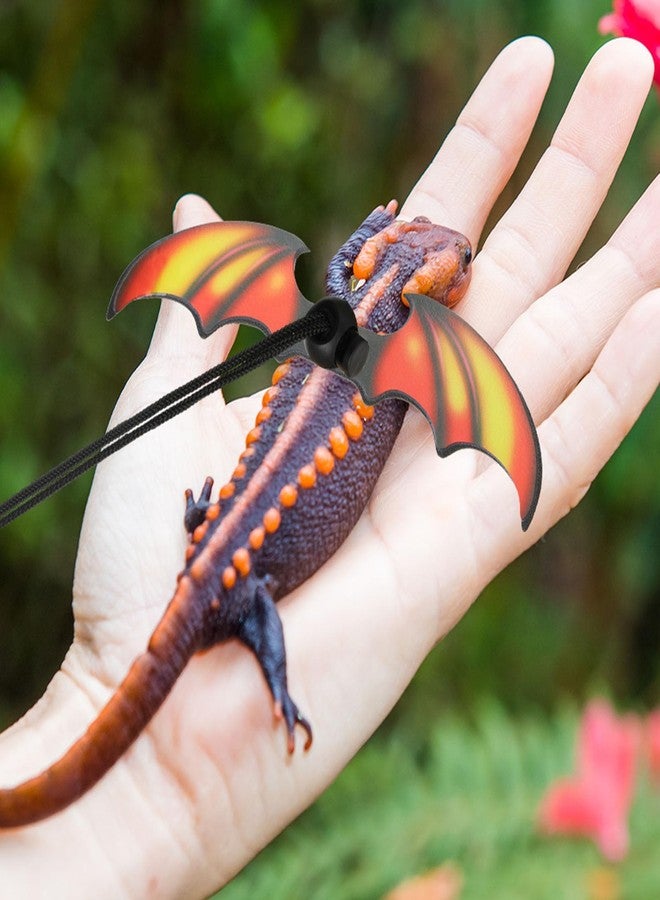 Wesnoy Bearded Dragon Leash and Harness Set 3 Size Pack Adjustable Cool Leather Lizard Leash with Dinosaur Wings for Reptile Safety Walking Accessories, Black - Image 4
